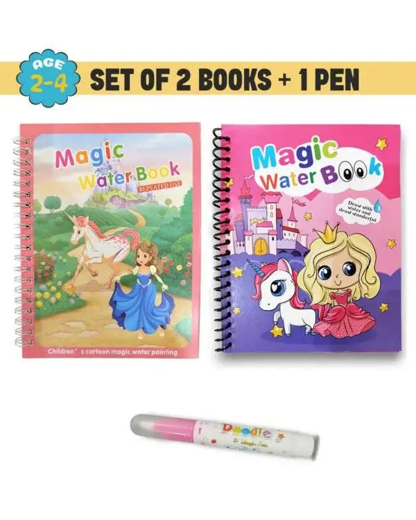 Magic Water Quick Dry Book With Magic Pen | Set of 2 | Age 2-4